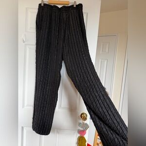 BNWT Dries Van Noten Textured Black Pants